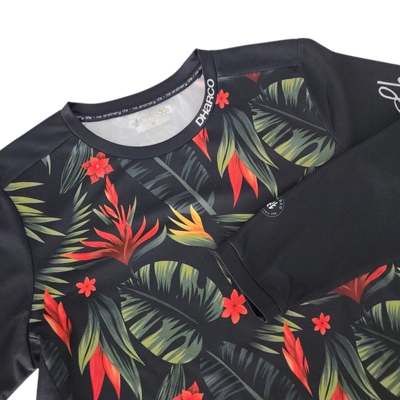 Dharco Tops - DHARCO Women's Floral tropical MTB mountain bikeJersey Long Sleeve m